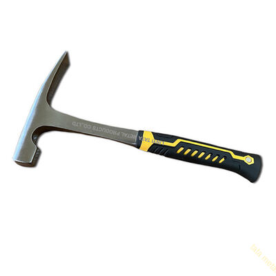 Mason's hammer with forged steel construction & shock reduction grip