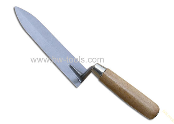 Bricklaying trowel with wooden handle
